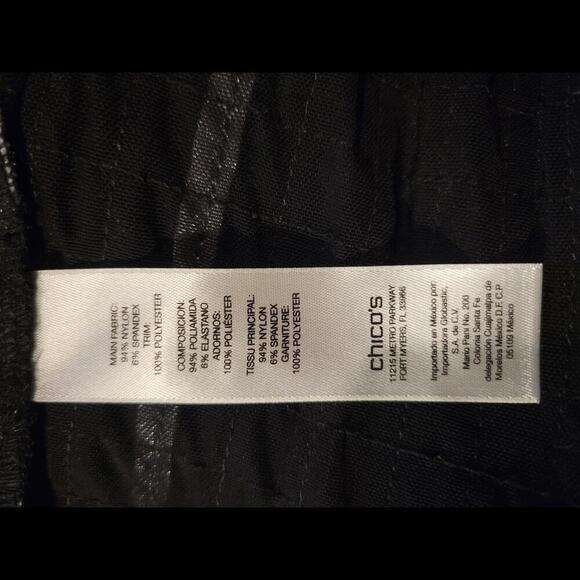 Chico's size 1 (medium standardly) black & white stripe tuxedo style blazer - Picture 5 of 6